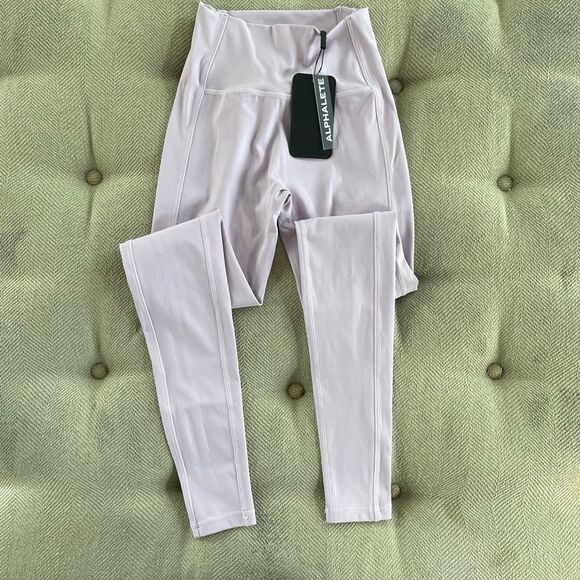 NWT Alphalete Kinetic Pulse Dusty Lilac Lavender Leggings $70 XS - Picture 2 of 7